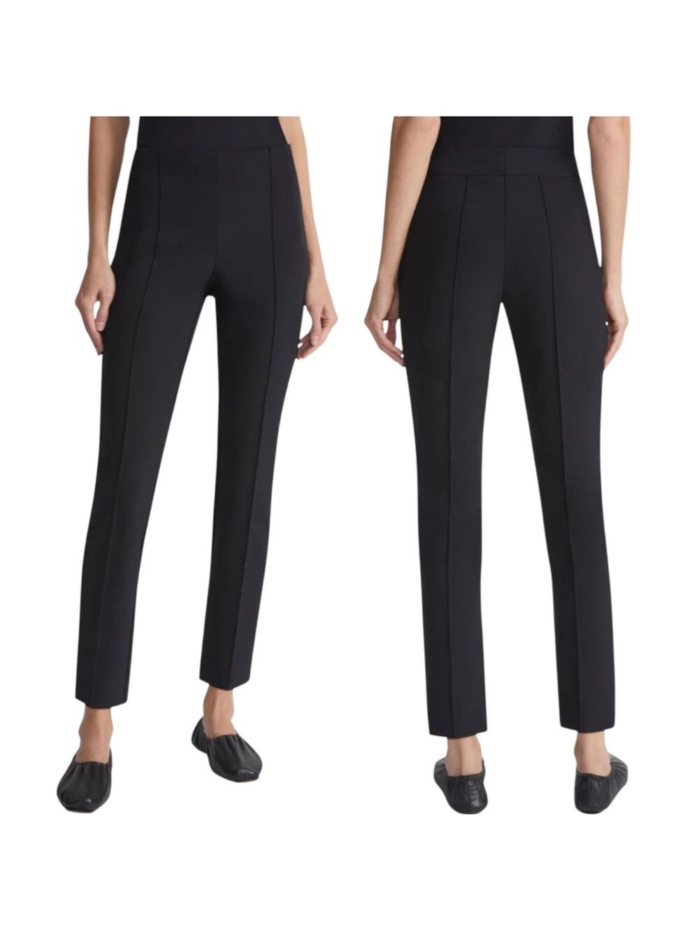 High-Rise navy blue Slim Ankle Pants